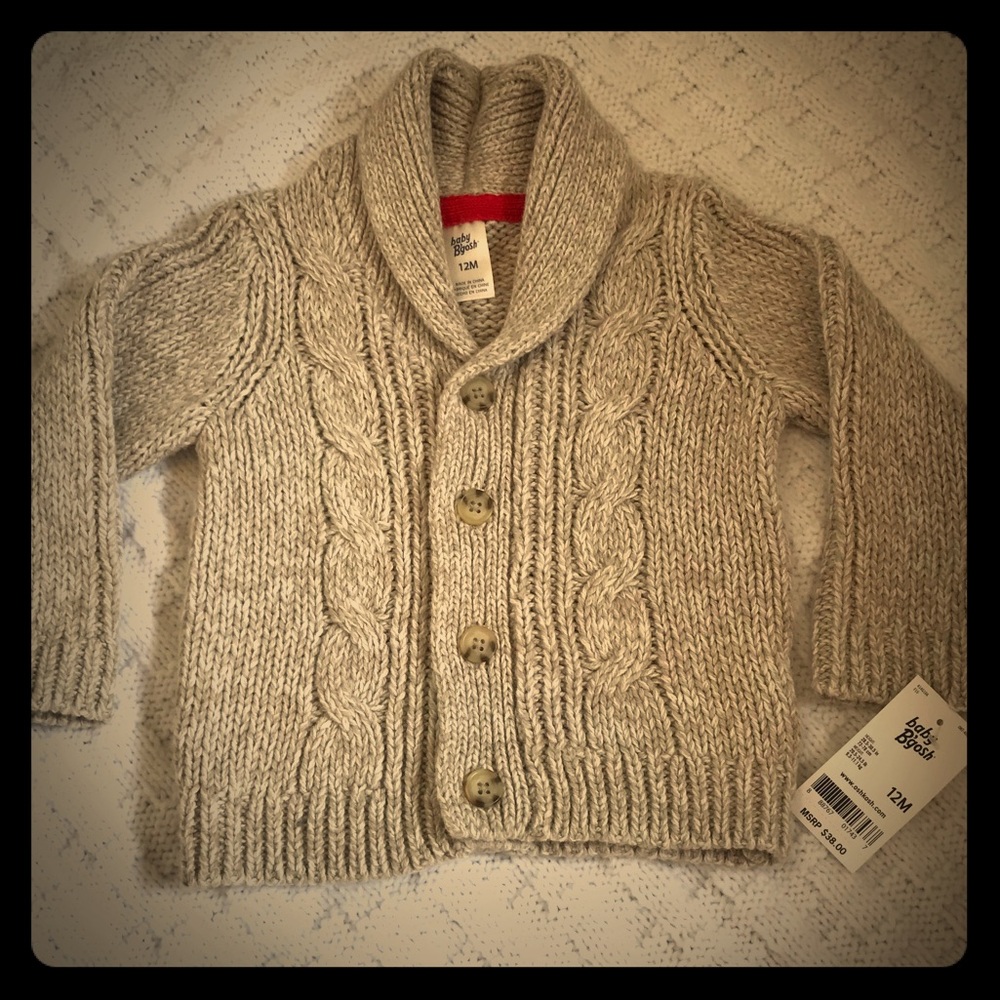 NWT- OshKosh B'gosh, Cable Knit Collar Cardigan